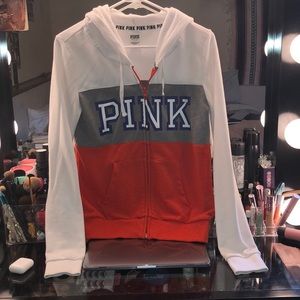 orange & blue PINK zip-up